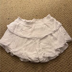 Aeropostale White Ruffle Mini Skirt
